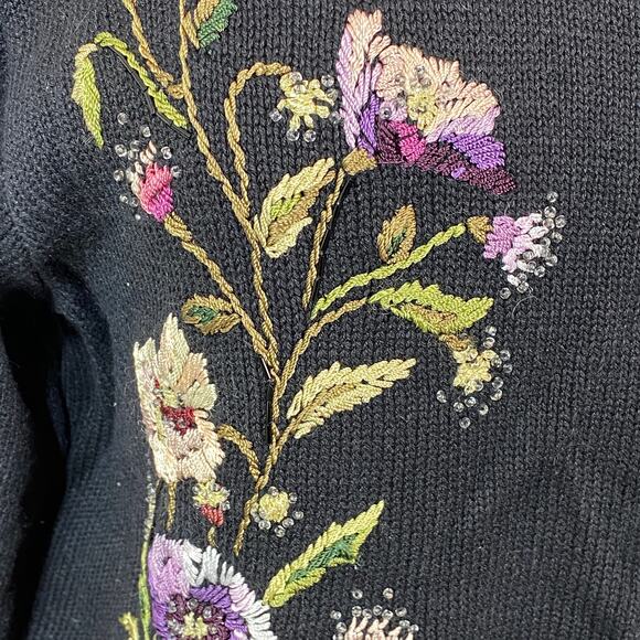 Vintage Heirloom Collectables Embroidered Floral Cardigan Plus Size Women 26-28 - Picture 5 of 11